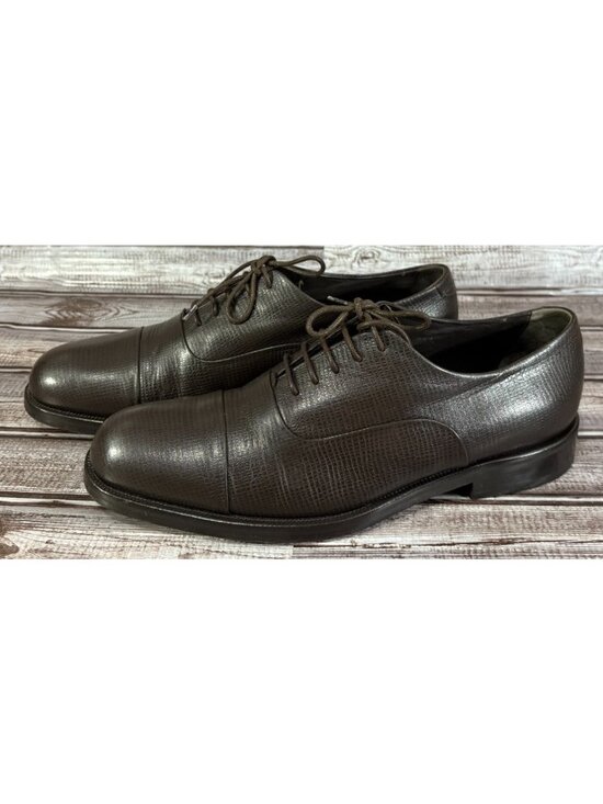 Giorgio Armani Textured Leather Oxford Dress Shoes Size 10 US 43.5  color brown